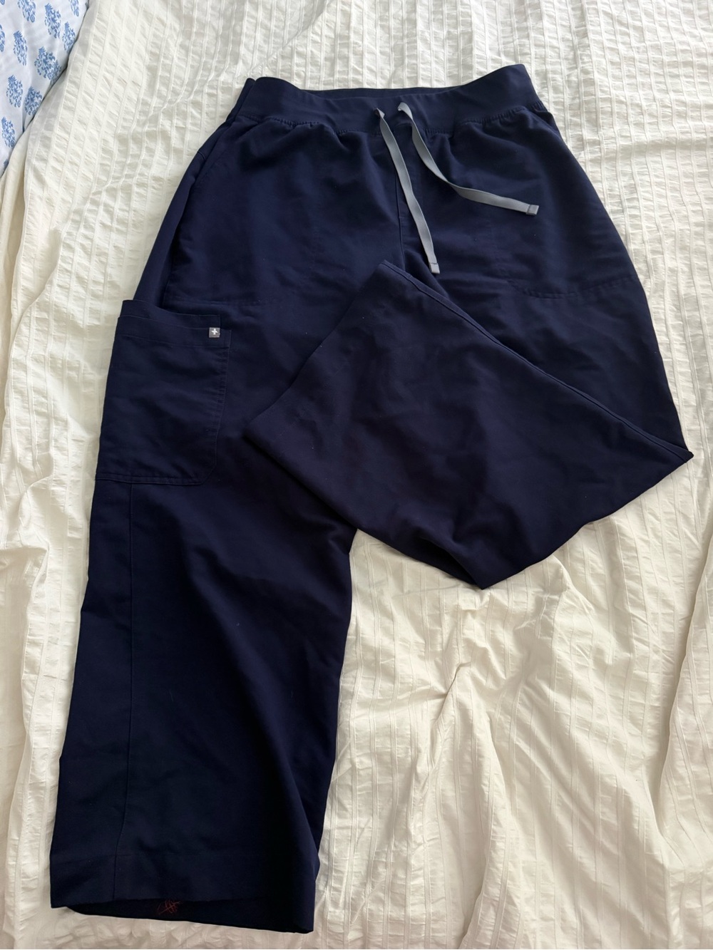 Altered Isabel Figs high wasted wide leg scrub pants, navy